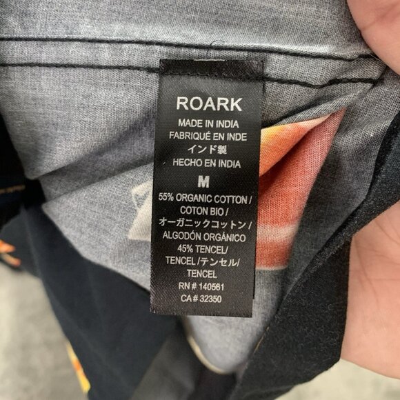 Roark Gonzo Shirt Mens Medium Short Sleeve Buon Giorno Black Camp Cocktail Dice - Picture 8 of 9